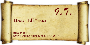Ibos Tímea névjegykártya