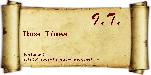 Ibos Tímea névjegykártya